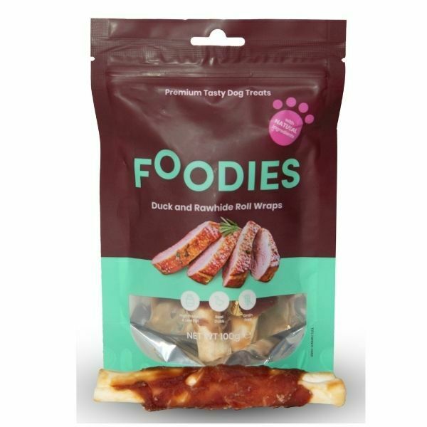 פודיס חטיף לכלבים עצם עור בקר עטוף ברווז - 100 גרם