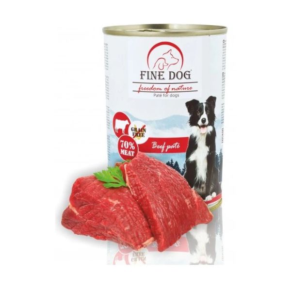 Fine dog מעדן פטה לכלבים בקר - 400 גרם