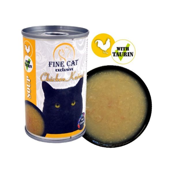 Fine Cat מעדן לחתולים ציר מרק עוף - 158 גרם