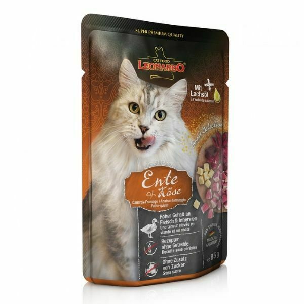 לאונרדו מחית פאוץ' לחתולים ברווז וגבינה 85 גרם