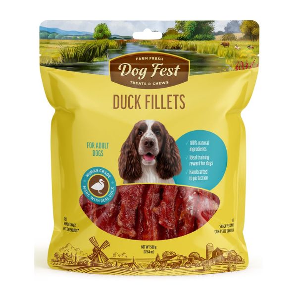 דוג פסט חטיף לכלבים פילה ברווז אריזת חסכון - 500 גרם