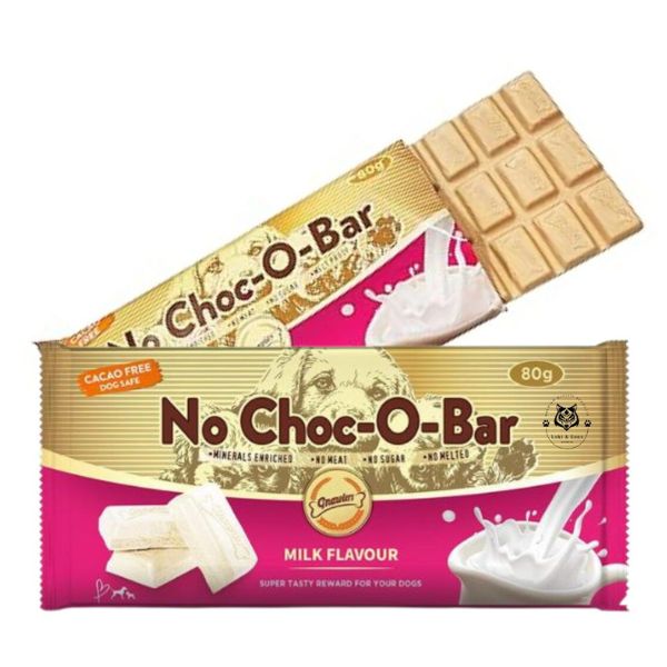 גנולרס חטיף לכלבים בצורת שוקולד לבן בטעם חלב No Choc-O-Bar