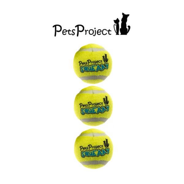 כדור טניס מצפצף קטן פטס פרוגקט - 3 יח'