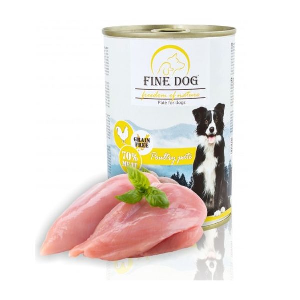 Fine dog מעדן פטה לכלבים עוף - 400 גרם