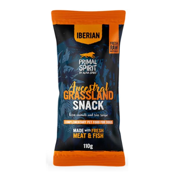 פרימל ספיריט Ancestral Gassland חטיף אילוף חצי לח חזיר - 110 גרם