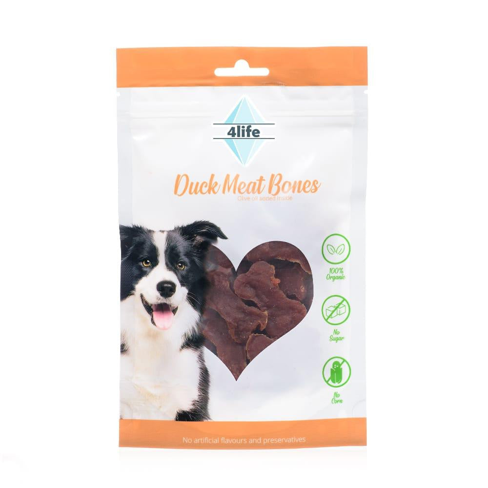 4life חטיף לכלבים נתחי חזה ברווז בצורת עצמות 70 גרם