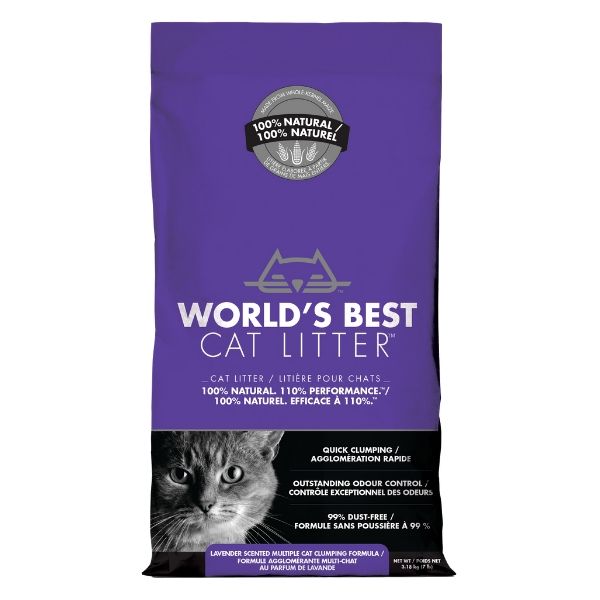 וורלדס בסט סגול לוונדר - חול חתולים טבעי על בסיס קלחי תירס