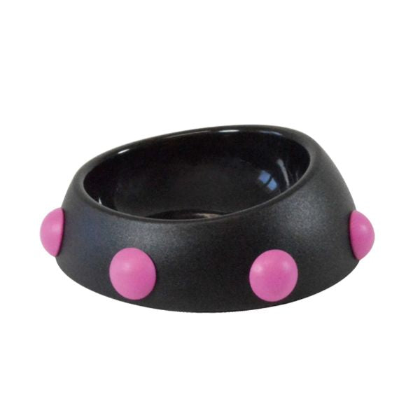 קערה מעוצבת United Pets Milano לכלבים קטנים וחתולים - שחור