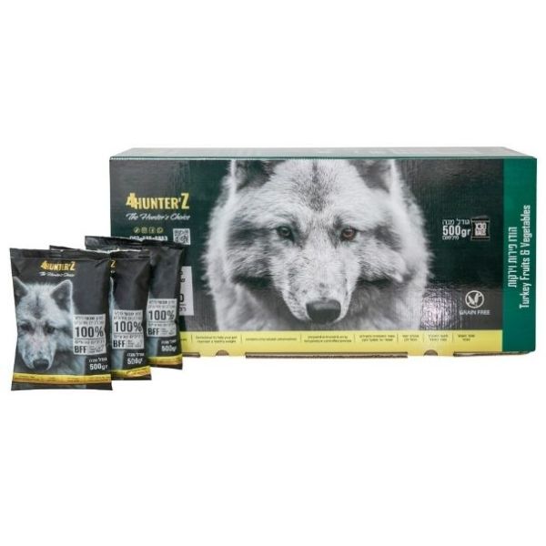 4Hunterz פור האנטרז מזון טבעי לכלבים הודו פירות וירקות - 6 ק"ג