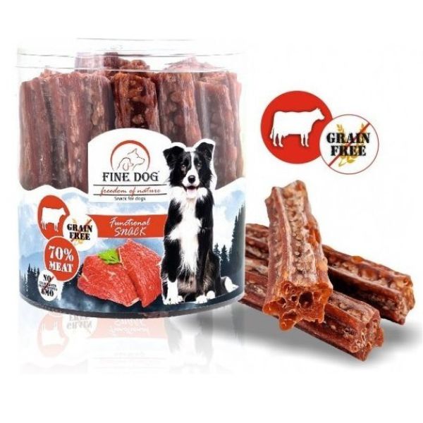 פיין דוג חטיף לכלבים רצועות בקר אריזת חסכון - 25 יח'