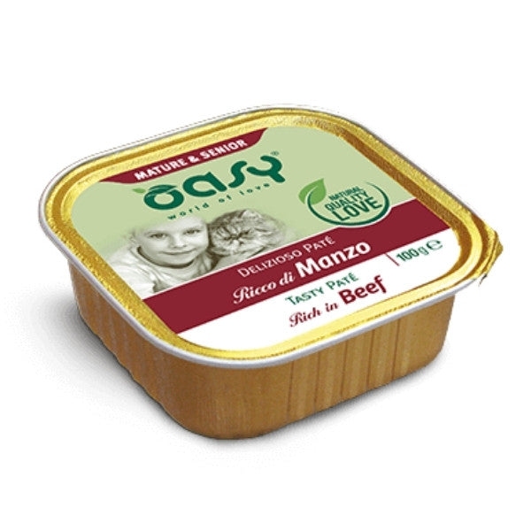 אואסי Oasy מעדן חתולים סניור 100 גרם - בקר