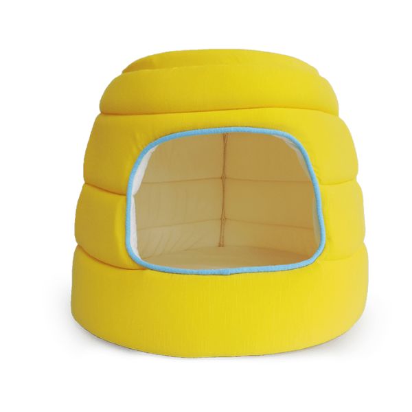 מיטה איגלו מעוצבת לחתולים - צהוב