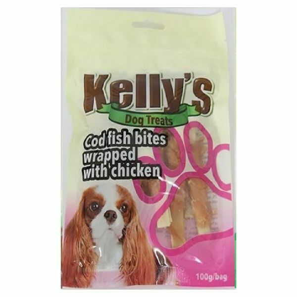 Kelly's רצועות דג קוד עטוף עוף - 100 גרם