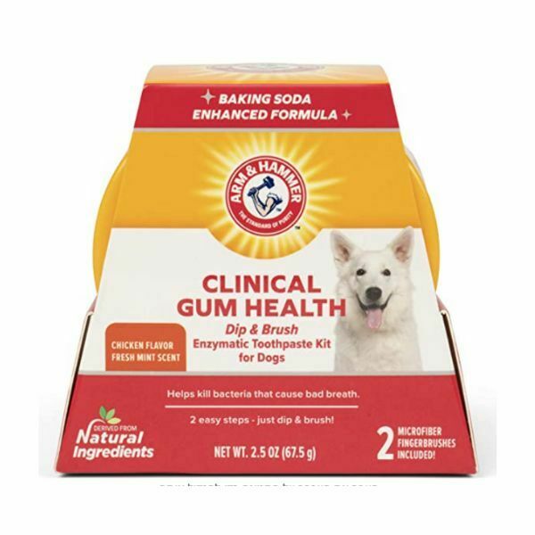 ערכה לשיניים אנזימטית לכלבים עם מברשת מיקרופייבר בטעם עוף A&amp;H