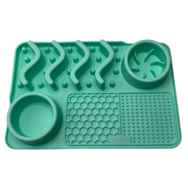 נייצר קיצן משטח האכלה וליקוק אינטראקטיבי Nature's Kitchen - טורקיז