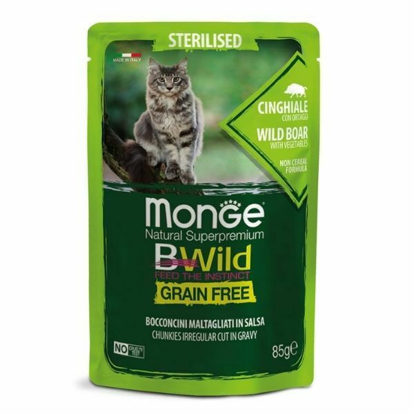 מונג' בי ויילד פאוץ לחתולים חזיר בר - 85 גרם