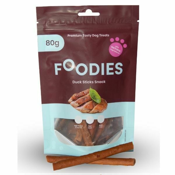 פודיס חטיף לכלבים מקלוני ברווז רכים - 80 גרם