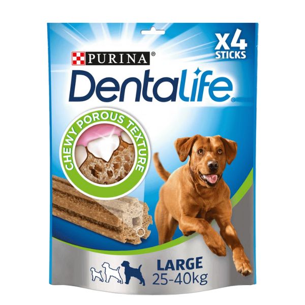 דנטלייף Dentalife חטיף דנטלי לכלבים גדולים 25-40 ק"ג - 4 יח'