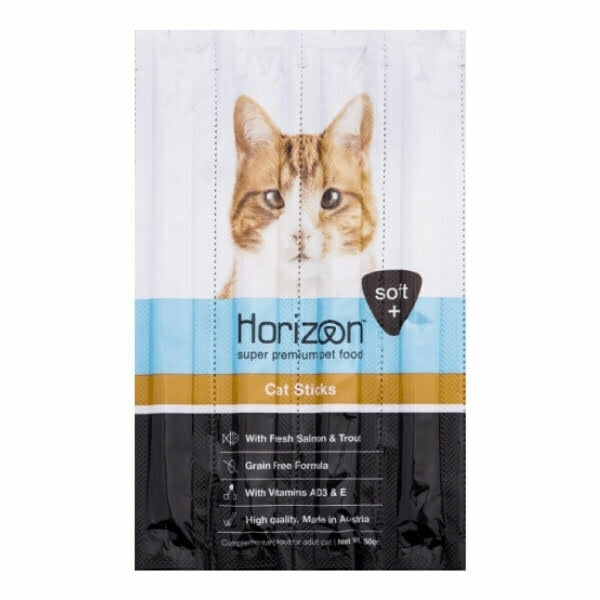 חטיף לחתולים הורייזן סטיקס סלמון ופורל - 10 יח' - 50 גרם