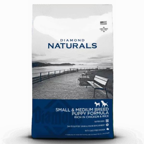 דיימונד נטורלס עוף ואורז גזע קטן ובינוני גורים - 15 ק"ג