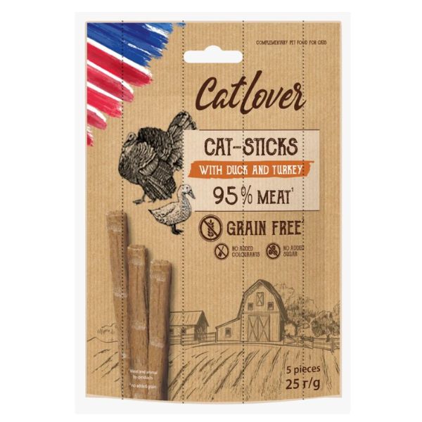 Cat Lover קט לאבר סטיקס ברווז והודו - 25 גרם
