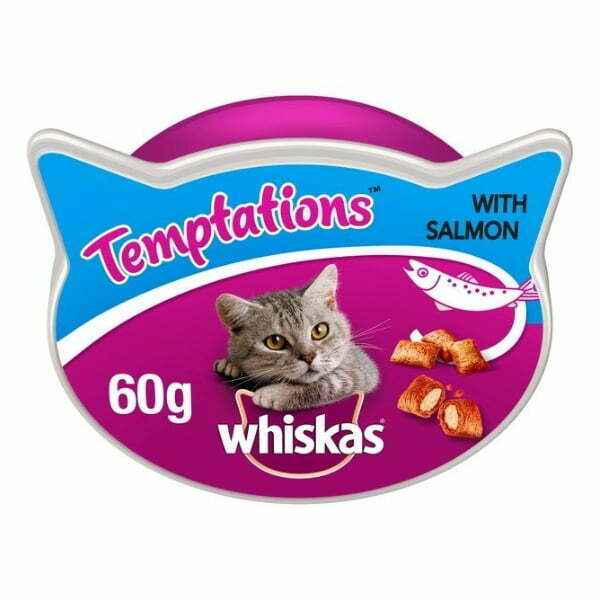 וויסקאס חטיף לחתולים טמפטיישן כריות סלמון 60 גרם