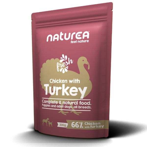 נטוראה פאוץ מזון רטוב לכלבים עוף הודו וגזר - 300 גרם