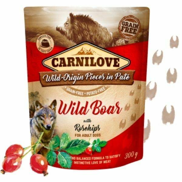 קרנילאב חזיר בר עם ורד הבר פאוץ' מזון רטוב לכלבים - 300 גרם