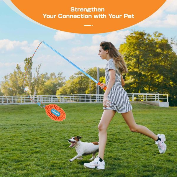 משחק חכה טיזר לכלבים בובת פוטבול עם חבל - 108 ס"מ AFP