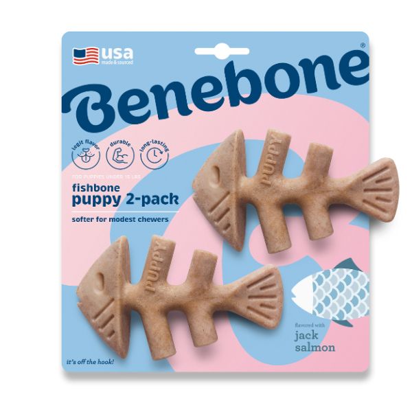 בנבון צעצוע לעיסה לגורים עד 6 ק"ג - 2 יח' פיש בון