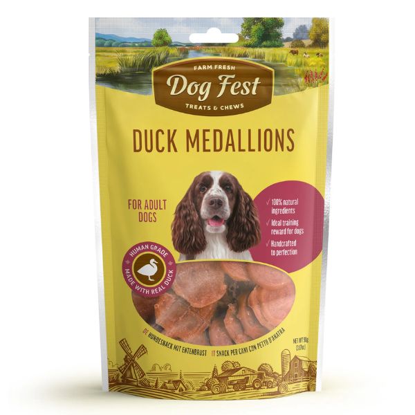 דוג פסט חטיף לכלבים מדליוני ברווז - 90 גרם