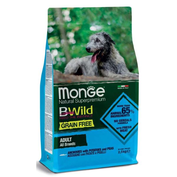 מונג' בי ויילד אנושבי ותפוח אדמה ואפונה ללא דגנים - 12 ק"ג