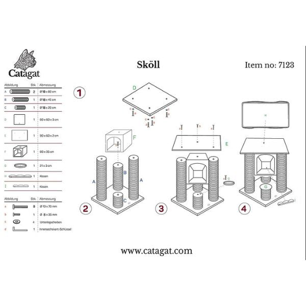CATAGAT - Sköll מתקן גירוד מפואר ויוקרתי - 94 ס"מ