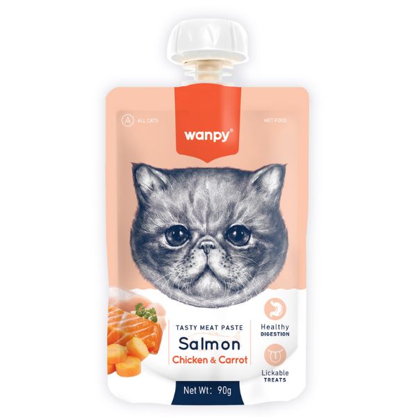 פאוץ מוס וונפי לחתולים סלמון עוף וגזר - 90 גרם