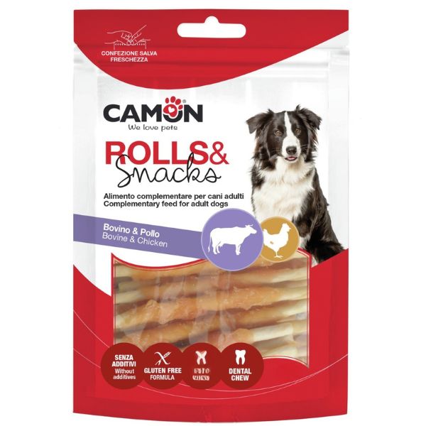 קמון עצמות רול בקר עטופות עוף 12 ס"מ מארז חסכון - 60 יח'