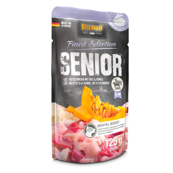 בלקנדו מחית מזון רטוב פאוץ' לכלבים Senior מיקס בשרים- 125 גרם