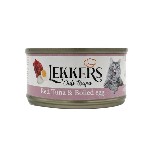 LEKKERS - מעדן חתולים טונה אדומה וביצה קשה(13) - 85 גרם