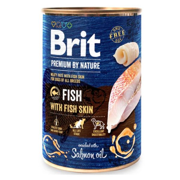 בריט פרימיום מזון רטוב לכלבים דג ופיש סקין - 400 גרם