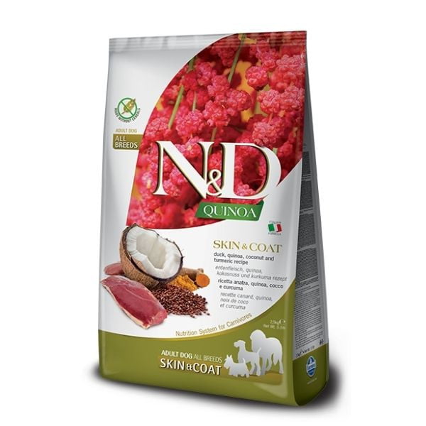 ND נטורל אנד דלישס ברווז קוקוס וקינואה לעור ופרווה - 7 ק"ג