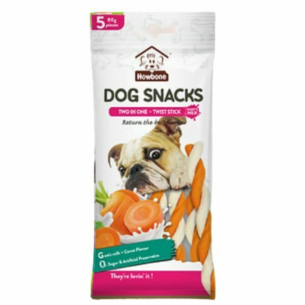 מקלות דנטליים חלב עיזים HowBone מועשר גזר - 80 גרם