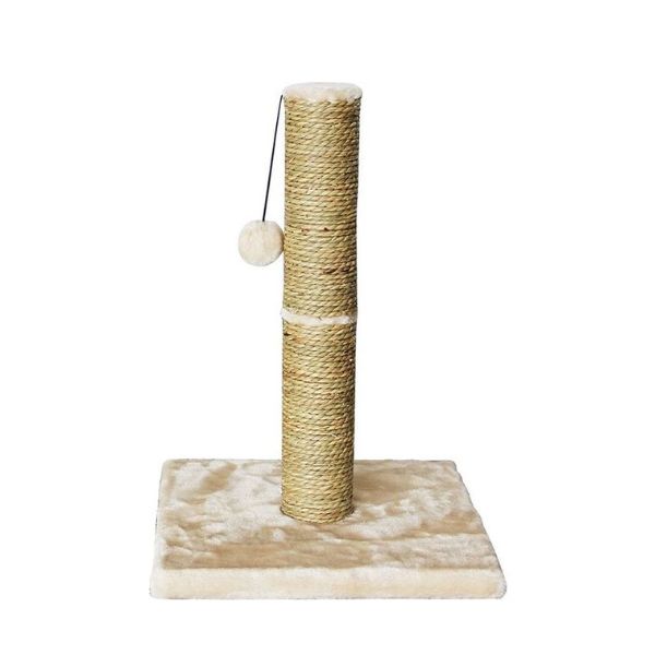 עמוד גירוד עם משחק כדור בז' - 42 ס"מ