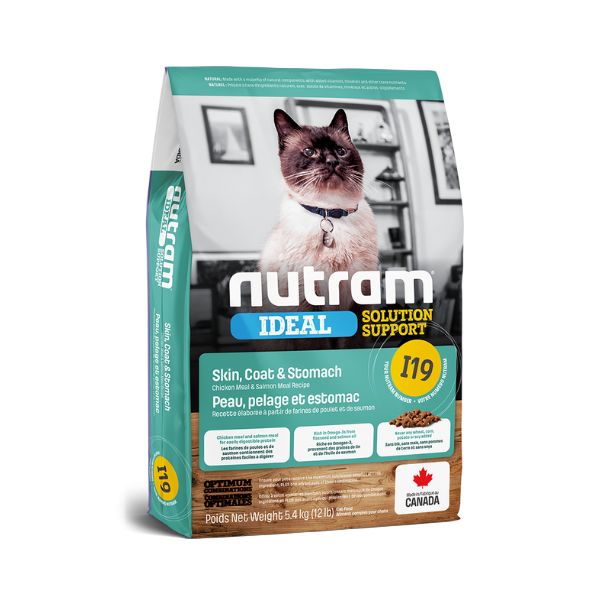 נוטרם I19 מזון חתולים בוגרים עור וקיבה - 5.4 ק"ג