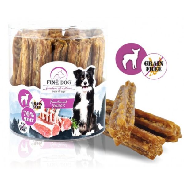 פיין דוג חטיף לכלבים רצועות כבש אריזת חסכון - 25 יח'