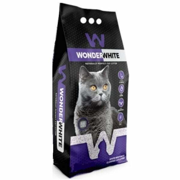 וונדר וייט חול לחתולים מתגבש בניחוח לבנדר באריזת חיסכון 18 ליטר