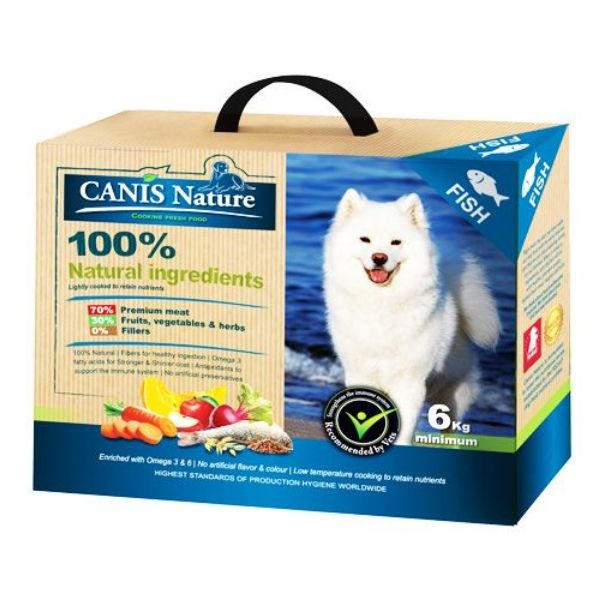 קאניס נייצ'ר דגים - מזון טבעי לכלבים 6 ק"ג