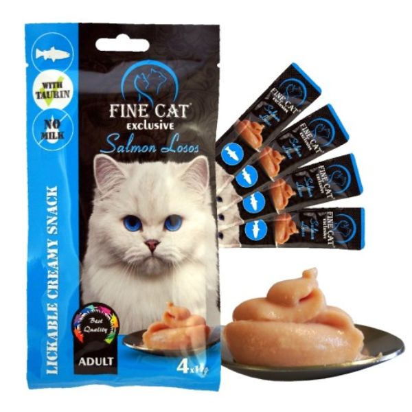 Fine cat קרם ליקוק לחתולים סלמון - 60 גרם