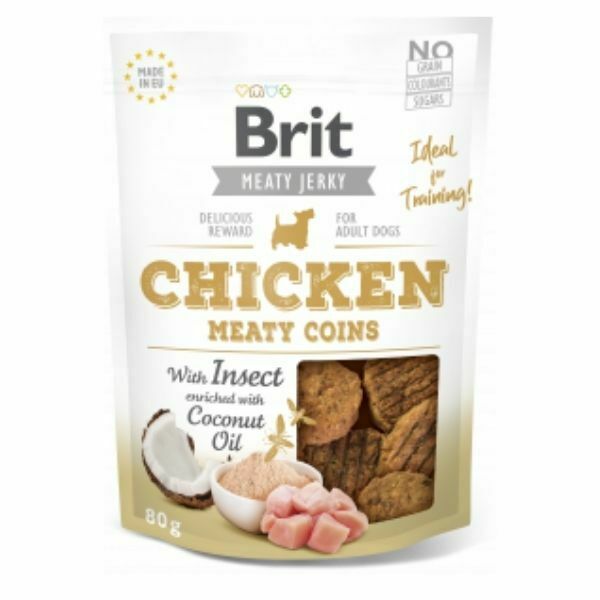 בריט חטיף לכלבים מטבעות עוף ושמן קוקוס - 200 גרם