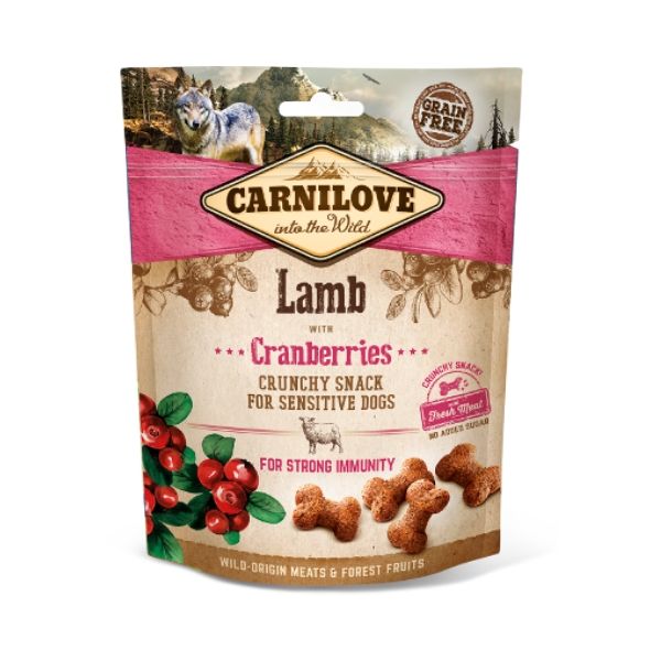 קרנילאב חטיף קראנצ'י לכלבים כבש וחמוציות - 200 גרם