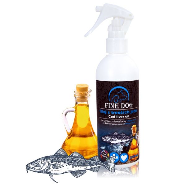 Fine Dog שמן כבד דג קוד 100% טהור - 250 מ"ל