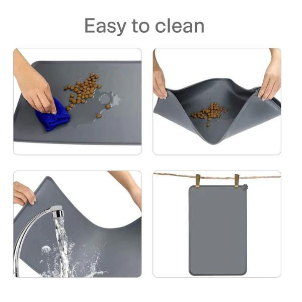 משטח סיליקון לכלי אוכל ומים 47X30 - Pawise ס"מ